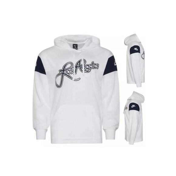 Nike Los Angeles Sz M Men’s Athletic Football LA Pullover Hoodie White NEW $100 - Picture 2 of 7